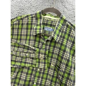 Ferrioni Collection Men's XL Green Plaid Long Sleeve Button Up Shirt Work Office